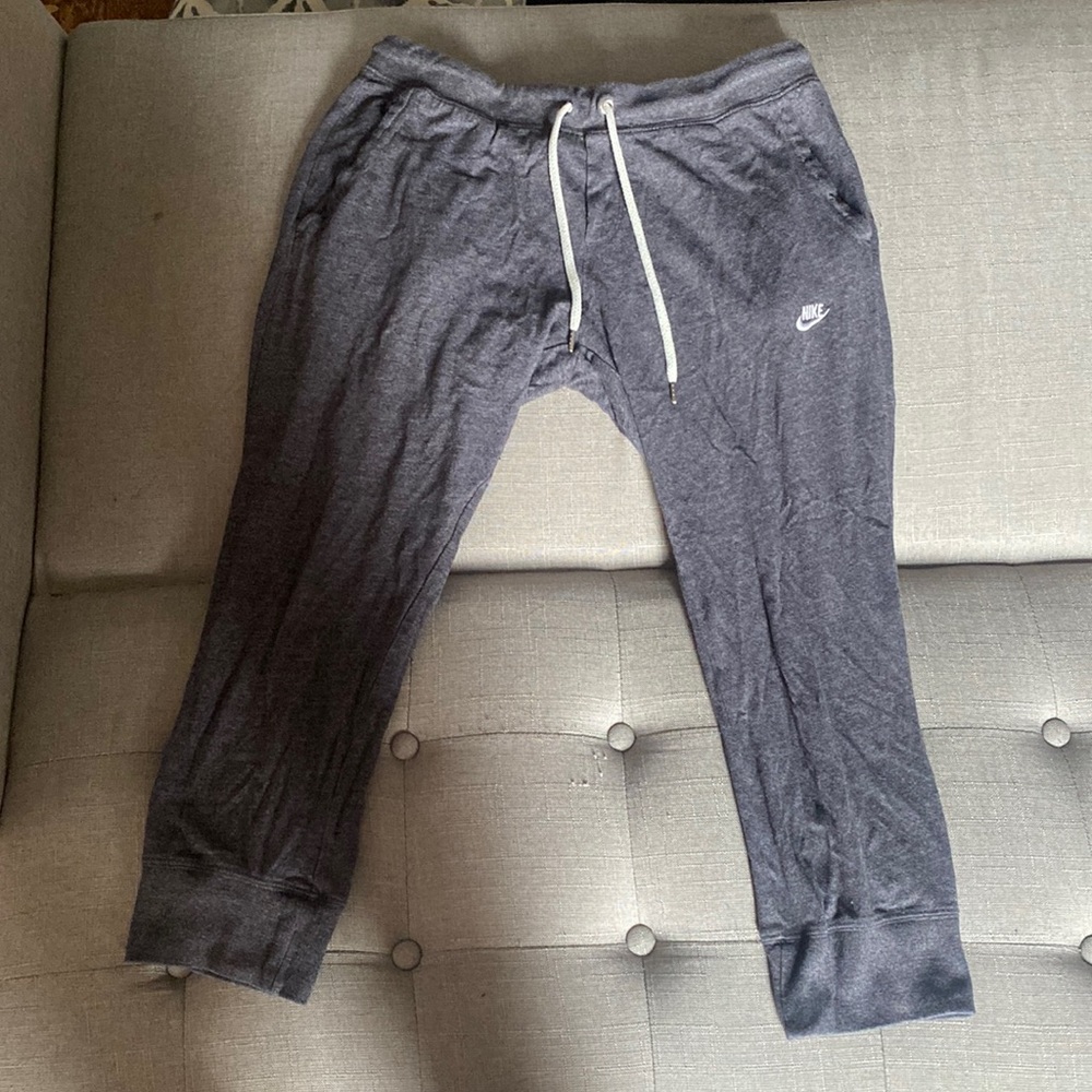 Gray cropped Nike sweats